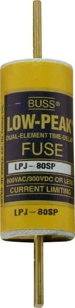 Cooper Bussmann - 300 VDC, 600 VAC, 80 Amp, Time Delay General Purpose Fuse - Bolt-on Mount, 4-5/8" OAL, 100 at DC, 300 at AC (RMS) kA Rating, 1-1/8" Diam - USA Tool & Supply