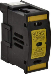 Cooper Bussmann - 1 Pole, 600 VAC/VDC, 30 Amp, DIN Rail Mount Fuse Holder - Compatible with J Class, 1.23 Inch Wide Fuse - USA Tool & Supply