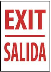 NMC - Exit, Plastic Exit Sign - 14" Wide x 20" High, English/Spanish - USA Tool & Supply