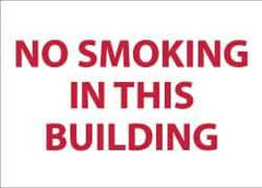 NMC - "No Smoking in This Building", 10" Long x 14" Wide, Aluminum Safety Sign - Rectangle, 0.04" Thick, Use for Smoking Regulations - USA Tool & Supply
