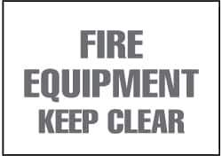 NMC - "Fire Equipment - Keep Clear", 7" Long x 10" Wide, Pressure-Sensitive Vinyl Safety Sign - Rectangle, 0.004" Thick, Use for Accident Prevention - USA Tool & Supply