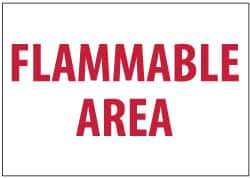 NMC - "Flammable Area", 7" Long x 10" Wide, Rigid Plastic Safety Sign - Rectangle, 0.05" Thick, Use for Hazardous Materials - USA Tool & Supply