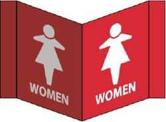 NMC - "Women", 8" Long x 14-1/2" Wide, Rigid Plastic Safety Sign - Rectangle, 0.125" Thick, Use for Restroom, Janitorial & Housekeeping - USA Tool & Supply