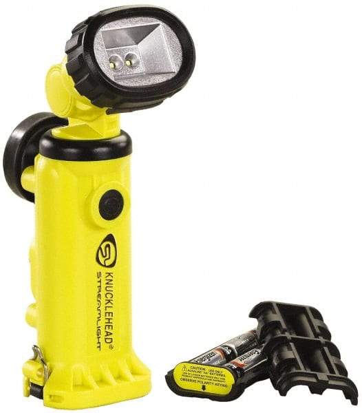 Streamlight - White LED Bulb, 200 Lumens, Spotlight/Lantern Flashlight - Yellow Plastic Body, 4 AA Alkaline Batteries Included - USA Tool & Supply