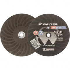 WALTER Surface Technologies - 8" 30 Grit Aluminum Oxide Cutoff Wheel - 1/16" Thick, 5/8" Arbor, 7,600 Max RPM, Use with Circular Saws - USA Tool & Supply