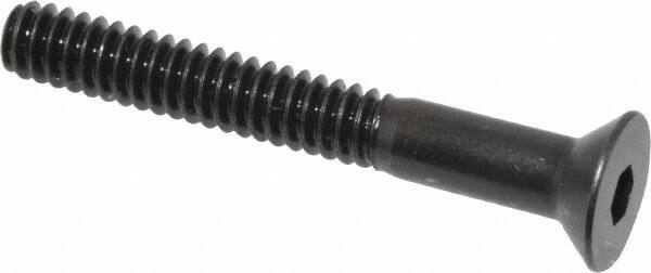 Holo-Krome - #10-24 UNC Hex Socket Drive, 82° Flat Screw - Alloy Steel, Black Oxide Finish, Partially Threaded, 1-1/2" OAL - USA Tool & Supply