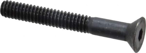 Holo-Krome - 1/4-20 UNC Hex Socket Drive, 82° Flat Screw - Alloy Steel, Black Oxide Finish, Partially Threaded, 2" OAL - USA Tool & Supply