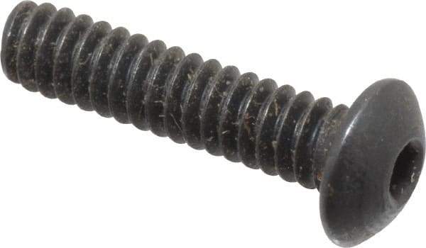 Holo-Krome - #4-40 UNC Hex Socket Drive, Button Screw - Alloy Steel, Black Oxide Finish, Fully Threaded, 1/2" Length Under Head - USA Tool & Supply