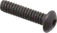 Holo-Krome - #4-40 UNC Hex Socket Drive, Button Screw - Alloy Steel, Black Oxide Finish, Fully Threaded, 1/2" Length Under Head - USA Tool & Supply