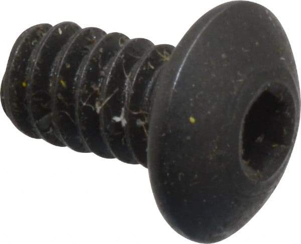 Holo-Krome - #6-32 UNC Hex Socket Drive, Button Screw - Alloy Steel, Black Oxide Finish, Fully Threaded, 1/4" Length Under Head - USA Tool & Supply