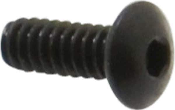 Holo-Krome - #6-32 UNC Hex Socket Drive, Button Screw - Alloy Steel, Black Oxide Finish, Fully Threaded, 3/8" Length Under Head - USA Tool & Supply