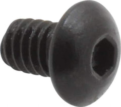Holo-Krome - #8-32 UNC Hex Socket Drive, Button Screw - Alloy Steel, Black Oxide Finish, Fully Threaded, 1/4" Length Under Head - USA Tool & Supply