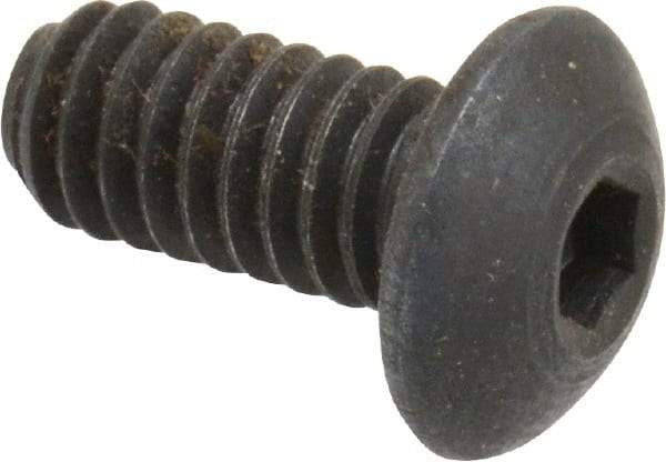 Holo-Krome - #8-32 UNC Hex Socket Drive, Button Screw - Alloy Steel, Black Oxide Finish, Fully Threaded, 3/8" Length Under Head - USA Tool & Supply