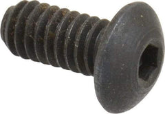Holo-Krome - #8-32 UNC Hex Socket Drive, Button Screw - Alloy Steel, Black Oxide Finish, Fully Threaded, 3/8" Length Under Head - USA Tool & Supply