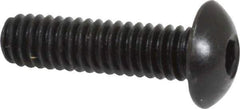 Holo-Krome - #8-32 UNC Hex Socket Drive, Button Screw - Alloy Steel, Black Oxide Finish, Fully Threaded, 5/8" Length Under Head - USA Tool & Supply