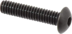 Holo-Krome - #8-32 UNC Hex Socket Drive, Button Screw - Alloy Steel, Black Oxide Finish, Fully Threaded, 3/4" Length Under Head - USA Tool & Supply