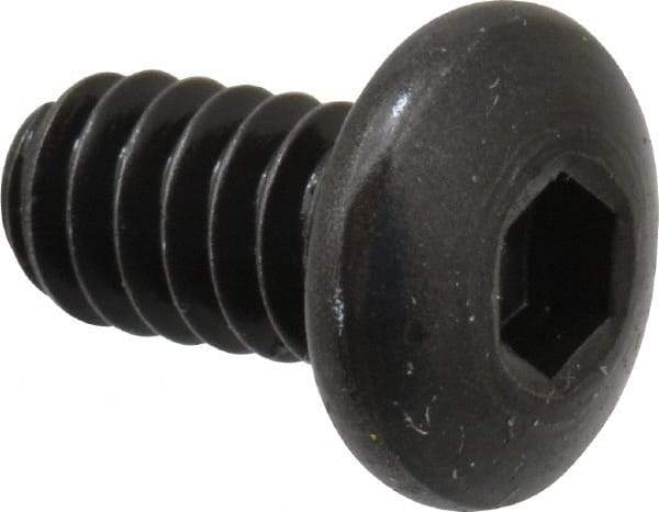 Holo-Krome - #10-24 UNC Hex Socket Drive, Button Screw - Alloy Steel, Black Oxide Finish, Fully Threaded, 3/8" Length Under Head - USA Tool & Supply