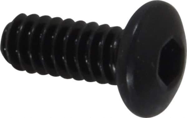 Holo-Krome - #10-24 UNC Hex Socket Drive, Button Screw - Alloy Steel, Black Oxide Finish, Fully Threaded, 1/2" Length Under Head - USA Tool & Supply