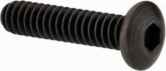 Holo-Krome - #10-24 UNC Hex Socket Drive, Button Screw - Alloy Steel, Black Oxide Finish, Fully Threaded, 7/8" Length Under Head - USA Tool & Supply