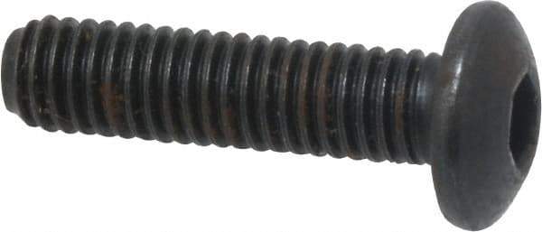 Holo-Krome - #10-32 UNF Hex Socket Drive, Button Screw - Alloy Steel, Black Oxide Finish, Fully Threaded, 3/4" Length Under Head - USA Tool & Supply