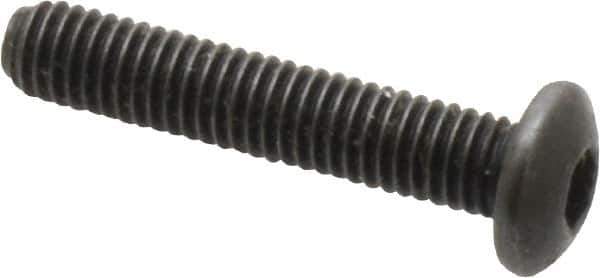Holo-Krome - #10-32 UNF Hex Socket Drive, Button Screw - Alloy Steel, Black Oxide Finish, Fully Threaded, 1" Length Under Head - USA Tool & Supply