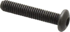 Holo-Krome - #10-32 UNF Hex Socket Drive, Button Screw - Alloy Steel, Black Oxide Finish, Fully Threaded, 1" Length Under Head - USA Tool & Supply