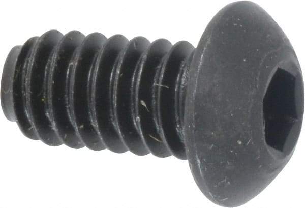Holo-Krome - 1/4-20 UNC Hex Socket Drive, Button Screw - Alloy Steel, Black Oxide Finish, Fully Threaded, 1/2" Length Under Head - USA Tool & Supply