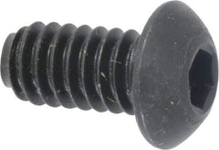 Holo-Krome - 1/4-20 UNC Hex Socket Drive, Button Screw - Alloy Steel, Black Oxide Finish, Fully Threaded, 1/2" Length Under Head - USA Tool & Supply