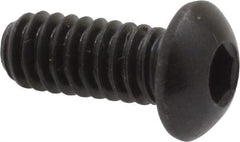 Holo-Krome - 1/4-20 UNC Hex Socket Drive, Button Screw - Alloy Steel, Black Oxide Finish, Fully Threaded, 5/8" Length Under Head - USA Tool & Supply