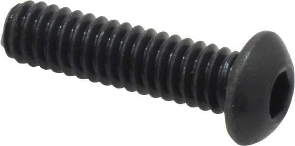 Holo-Krome - 1/4-20 UNC Hex Socket Drive, Button Screw - Alloy Steel, Black Oxide Finish, Fully Threaded, 1" Length Under Head - USA Tool & Supply