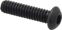 Holo-Krome - 1/4-20 UNC Hex Socket Drive, Button Screw - Alloy Steel, Black Oxide Finish, Fully Threaded, 1" Length Under Head - USA Tool & Supply