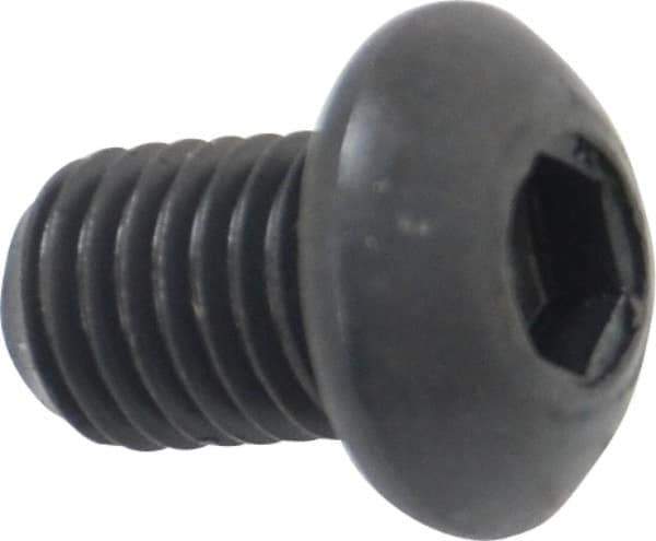 Holo-Krome - 1/4-28 UNF Hex Socket Drive, Button Screw - Alloy Steel, Black Oxide Finish, Fully Threaded, 3/8" Length Under Head - USA Tool & Supply