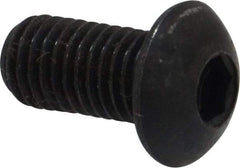 Holo-Krome - 1/4-28 UNF Hex Socket Drive, Button Screw - Alloy Steel, Black Oxide Finish, Fully Threaded, 1/2" Length Under Head - USA Tool & Supply