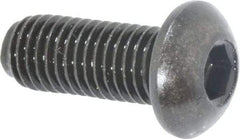 Holo-Krome - 1/4-28 UNF Hex Socket Drive, Button Screw - Alloy Steel, Black Oxide Finish, Fully Threaded, 5/8" Length Under Head - USA Tool & Supply