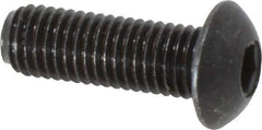 Holo-Krome - 1/4-28 UNF Hex Socket Drive, Button Screw - Alloy Steel, Black Oxide Finish, Fully Threaded, 3/4" Length Under Head - USA Tool & Supply