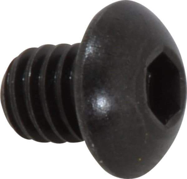 Holo-Krome - 5/16-18 UNC Hex Socket Drive, Button Screw - Alloy Steel, Black Oxide Finish, Fully Threaded, 3/8" Length Under Head - USA Tool & Supply