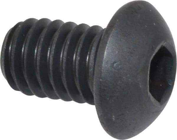 Holo-Krome - 5/16-18 UNC Hex Socket Drive, Button Screw - Alloy Steel, Black Oxide Finish, Fully Threaded, 1/2" Length Under Head - USA Tool & Supply
