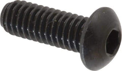 Holo-Krome - 5/16-18 UNC Hex Socket Drive, Button Screw - Alloy Steel, Black Oxide Finish, Fully Threaded, 7/8" Length Under Head - USA Tool & Supply