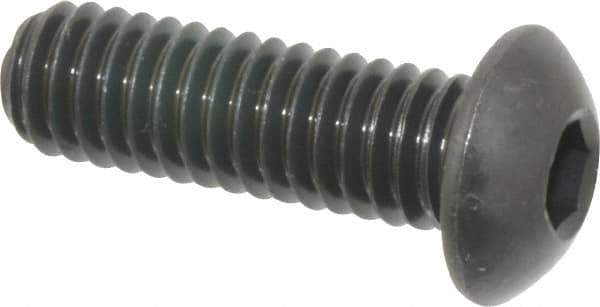 Holo-Krome - 5/16-18 UNC Hex Socket Drive, Button Screw - Alloy Steel, Black Oxide Finish, Fully Threaded, 1" Length Under Head - USA Tool & Supply