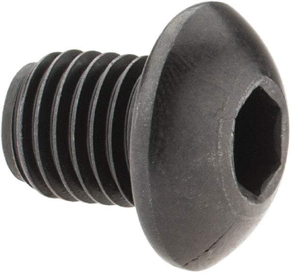 Holo-Krome - 5/16-24 UNF Hex Socket Drive, Button Screw - Alloy Steel, Black Oxide Finish, Fully Threaded, 3/8" Length Under Head - USA Tool & Supply