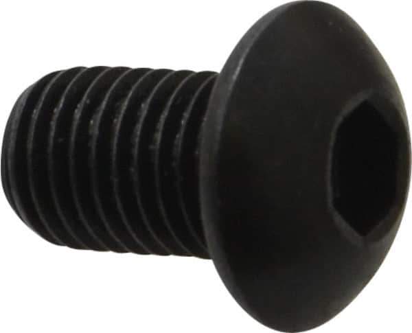 Holo-Krome - 5/16-24 UNF Hex Socket Drive, Button Screw - Alloy Steel, Black Oxide Finish, Fully Threaded, 1/2" Length Under Head - USA Tool & Supply