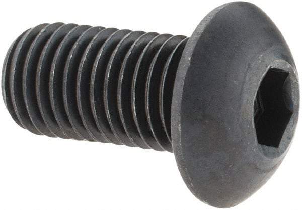 Holo-Krome - 5/16-24 UNF Hex Socket Drive, Button Screw - Alloy Steel, Black Oxide Finish, Fully Threaded, 5/8" Length Under Head - USA Tool & Supply