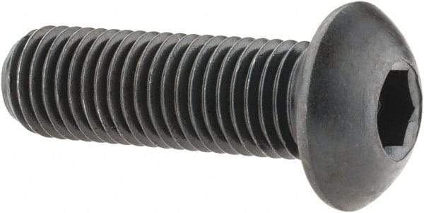 Holo-Krome - 5/16-24 UNF Hex Socket Drive, Button Screw - Alloy Steel, Black Oxide Finish, Fully Threaded, 1" Length Under Head - USA Tool & Supply
