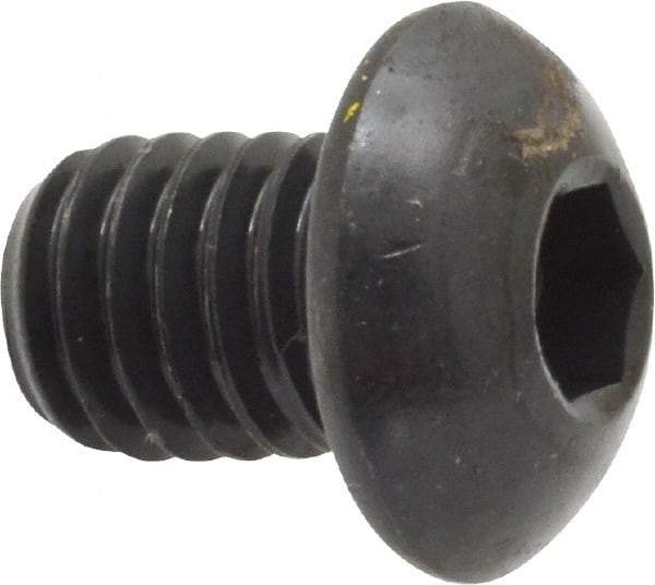 Holo-Krome - 3/8-16 UNC Hex Socket Drive, Button Screw - Alloy Steel, Black Oxide Finish, Fully Threaded, 1/2" Length Under Head - USA Tool & Supply