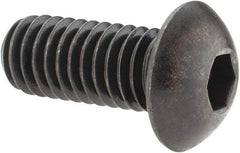 Holo-Krome - 3/8-16 UNC Hex Socket Drive, Button Screw - Alloy Steel, Black Oxide Finish, Fully Threaded, 7/8" Length Under Head - USA Tool & Supply