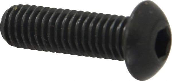 Holo-Krome - 3/8-16 UNC Hex Socket Drive, Button Screw - Alloy Steel, Black Oxide Finish, Fully Threaded, 1-1/4" Length Under Head - USA Tool & Supply