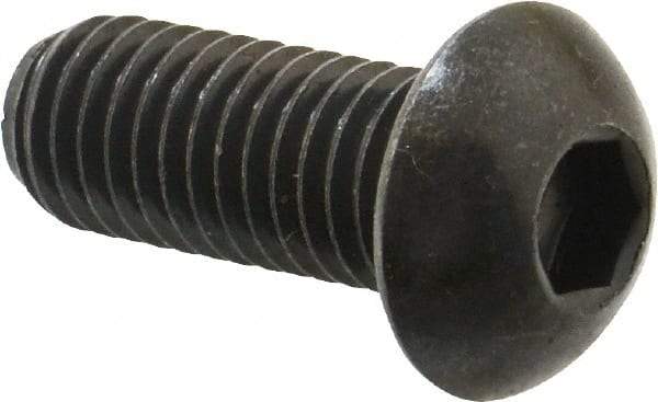 Holo-Krome - 1/2-13 UNC Hex Socket Drive, Button Screw - Alloy Steel, Black Oxide Finish, Fully Threaded, 1-1/4" Length Under Head - USA Tool & Supply