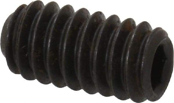 Holo-Krome - 1/4-20 UNC, 1/2" OAL, Internal Knurl Point Set Screw - Grade 8 Alloy Steel, 1/8" Key - USA Tool & Supply