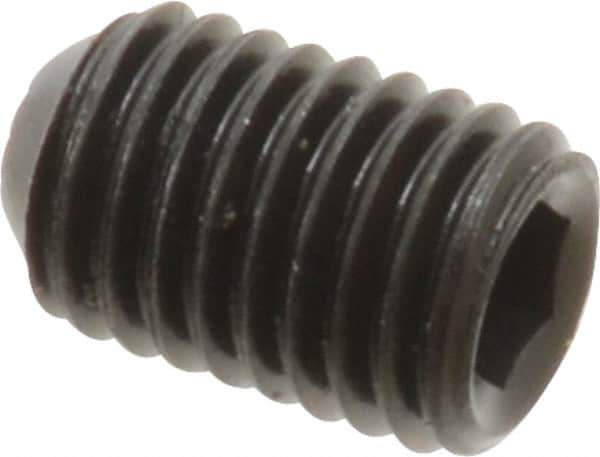 Holo-Krome - 1/4-28 UNF, 3/8" OAL, Internal Knurl Point Set Screw - Grade 8 Alloy Steel, 1/8" Key - USA Tool & Supply
