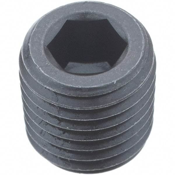 Holo-Krome - 1/16-27, 5/16" OAL, Alloy Steel Socket Pressure Plug - 3/4" Taper per Foot, 5/32" Hex Key - USA Tool & Supply